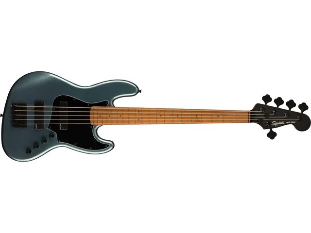 Squier Contemporary Active Jazz Bass HH V Gunmetal Metallic front view